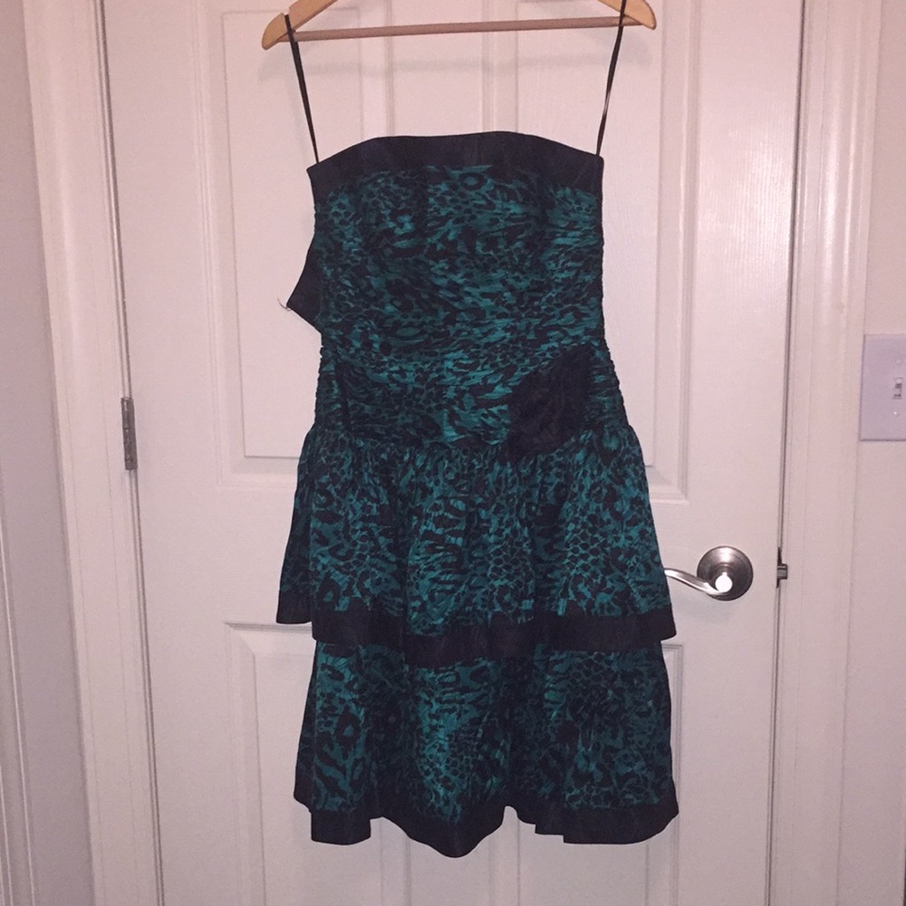 100% VINTAGE silk leopard print cocktail dress